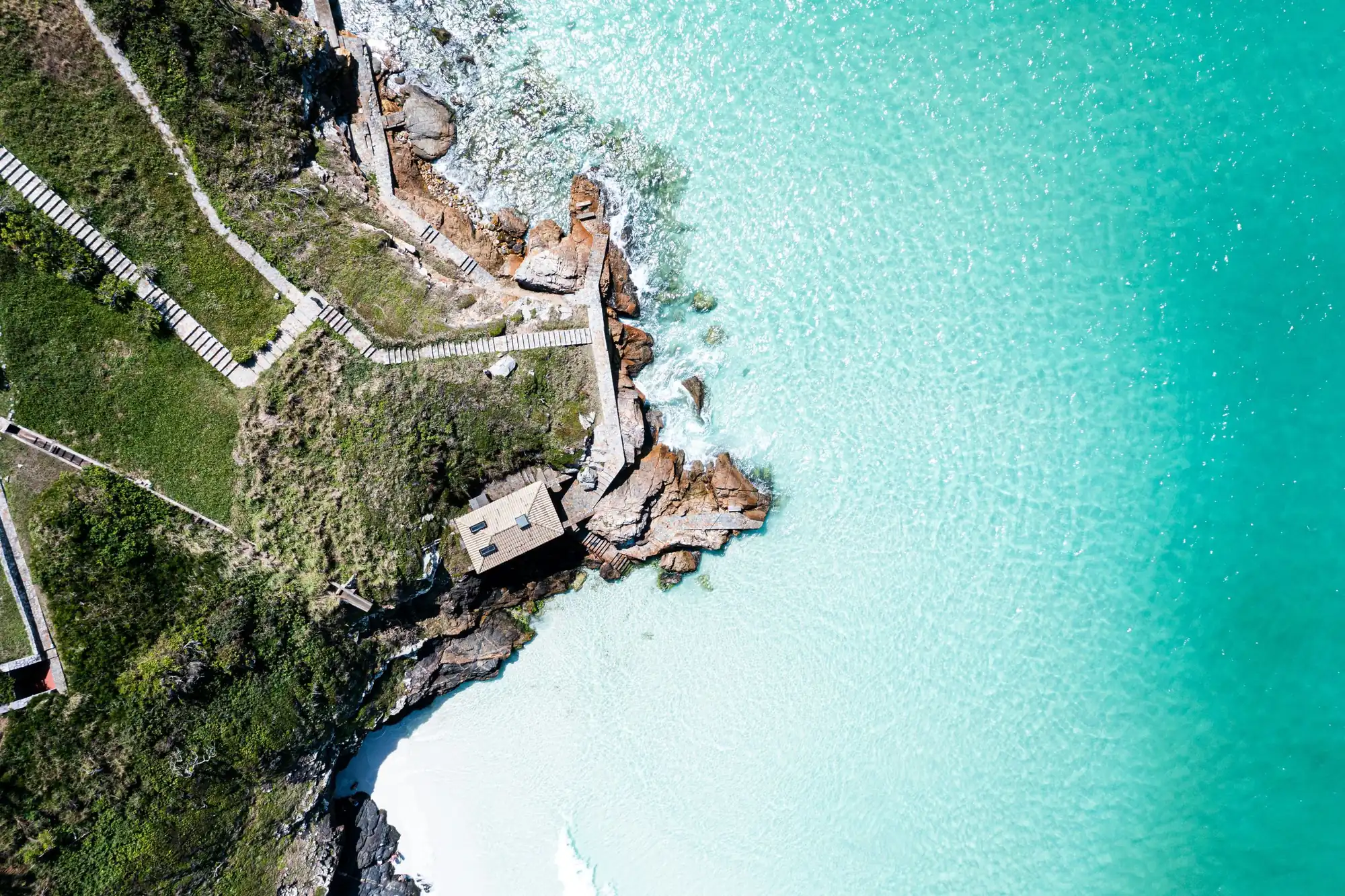 Aerial view of a coastline